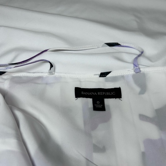 Banana Republic white and purple floral dress with pockets - Picture 5 of 6